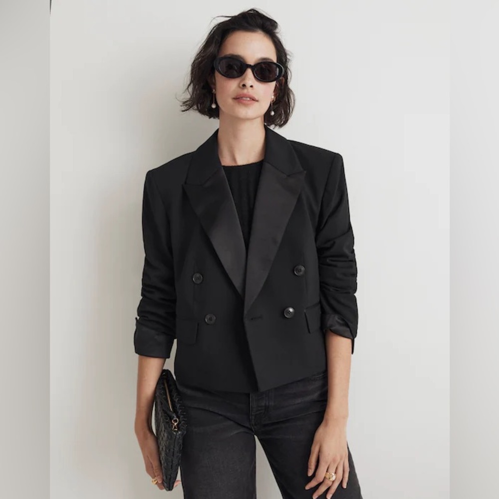 Madewell cropped tuxedo jacket